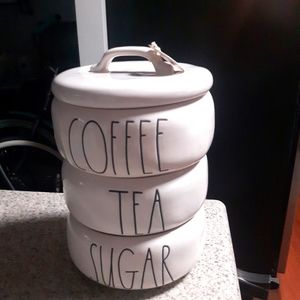 Rae Dunn Coffee/tea/sugar stacker